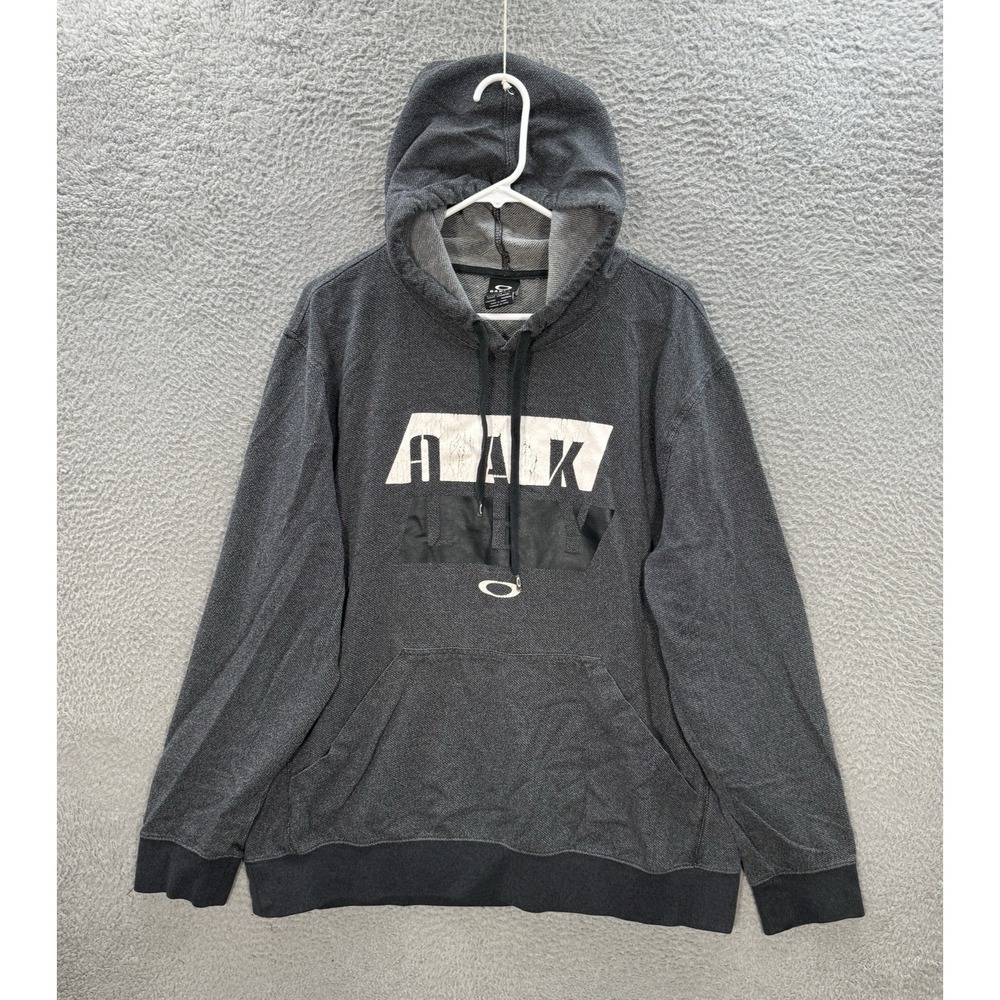 Oakley Sweatshirt Adult 2XL XXL Gray Hoodie Skater Surfer Grunge Thrasher Y2K